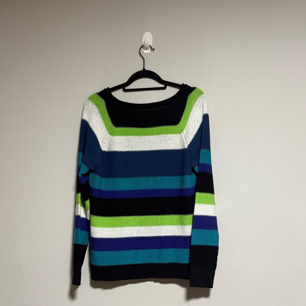 Chaps Multicolor Striped Crewneck Sweater